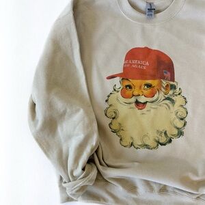 MAGA Trump Santa Ivory Sweater